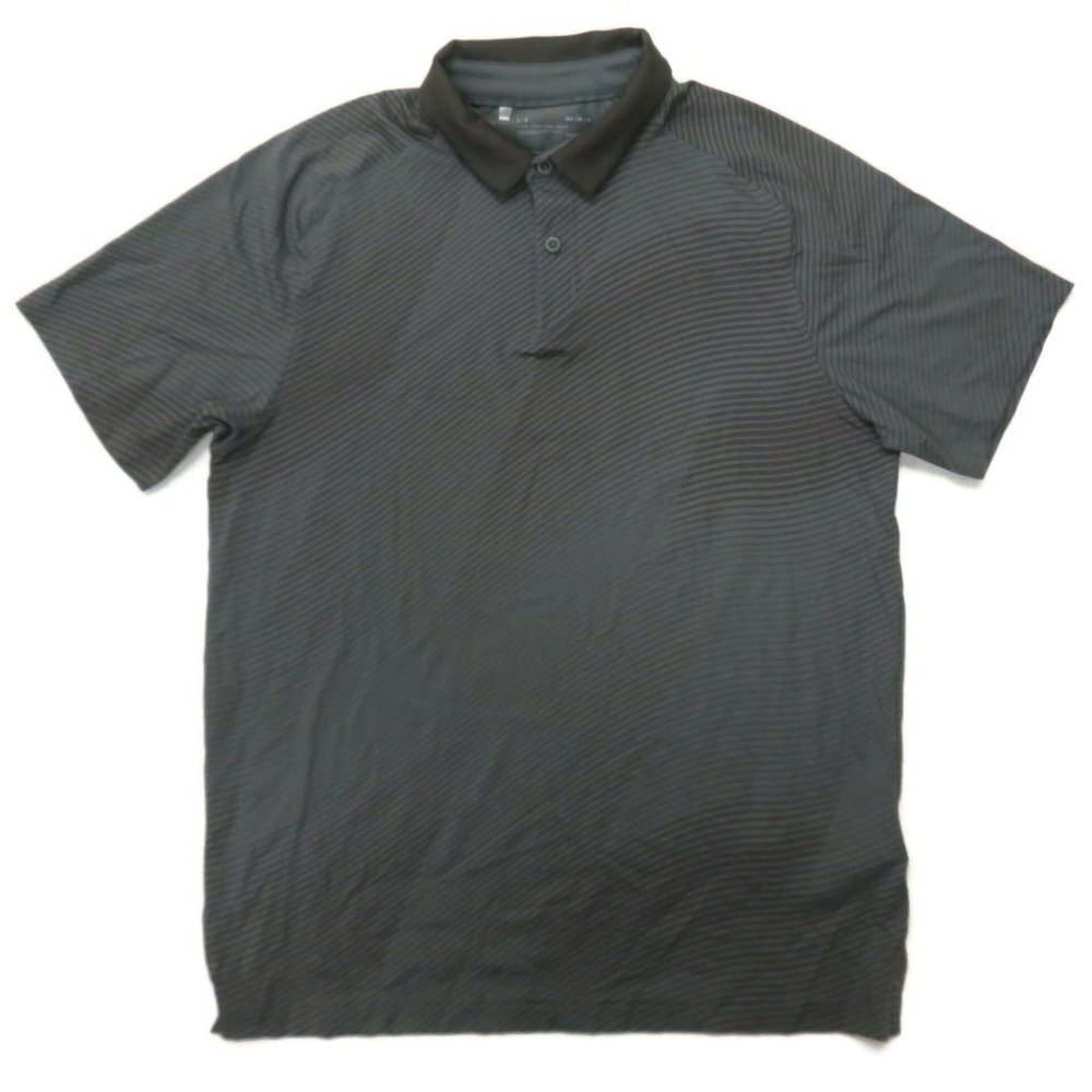 Under Armour Polo‎ Shirt Mens Medium Gray Loose Heatgear Nylon Striped Golf